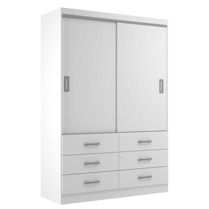 Imagem de Guarda-Roupa Solteiro Veneza 2 PT 6 GV Branco