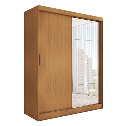 Imagem de Guarda-Roupa Solteiro Vulcan 2 Portas 4 Gavetas com Espelho 100% Mdf Cinamomo - Panorama Móveis