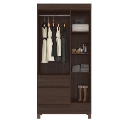 Imagem de Guarda Roupa Solteiro Wind com Multiuso Golden com Comôda Astral Café - Demóbile