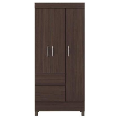 Imagem de Guarda Roupa Solteiro Wind com Multiuso Viena com Cômoda London Café - Demóbile