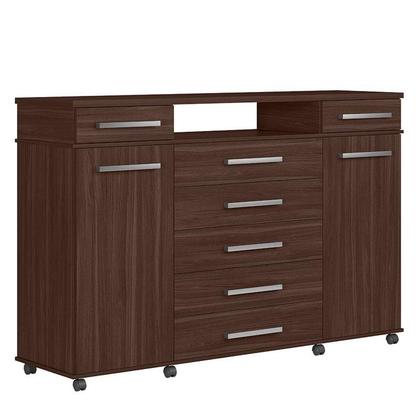 Imagem de Guarda Roupa Solteiro Wind com Multiuso Viena com Cômoda London Café - Demóbile