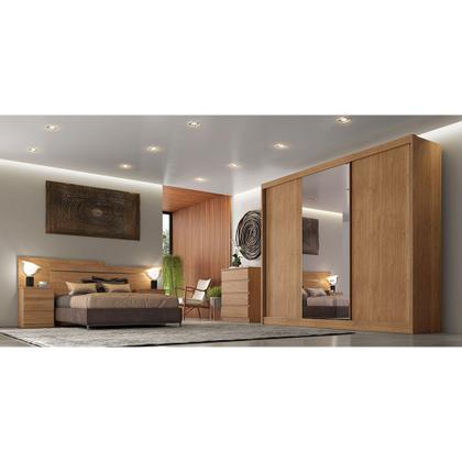 Imagem de Guarda-Roupa Spazzio Plus com 1 Porta Espelho Peliculado 3 Portas e 8 Gavetas