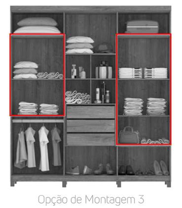 Guarda-Roupa Valença com Espelho Canela - Mirarack - Guarda-Roupa