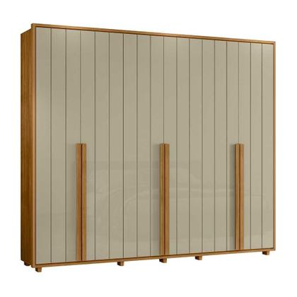Imagem de Guarda-roupa Volpi 100% MDF ripado 6 portas e 6 gavetas - Cumaru Opala - Madetec