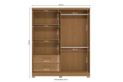 Imagem de Guarda Roupas 1,80m Kappesberg 3 Portas e 2 Gavetas C533 Canela