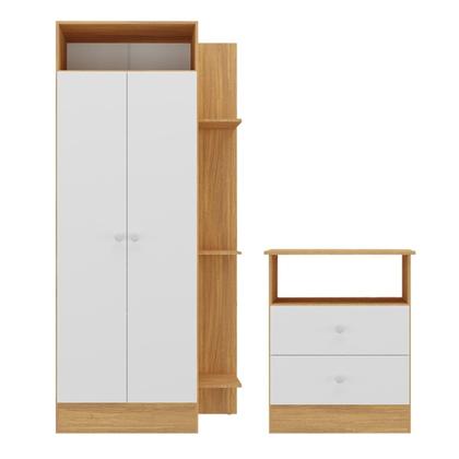 Imagem de Guarda-Roupas 2 Portas com Cômoda 2 Gavetas Multimóveis MP4264