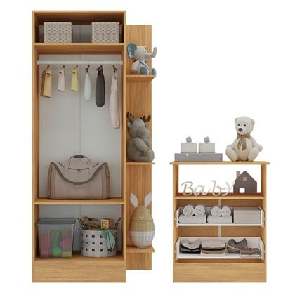 Imagem de Guarda-Roupas 2 Portas com Cômoda 2 Gavetas Multimóveis MP4264