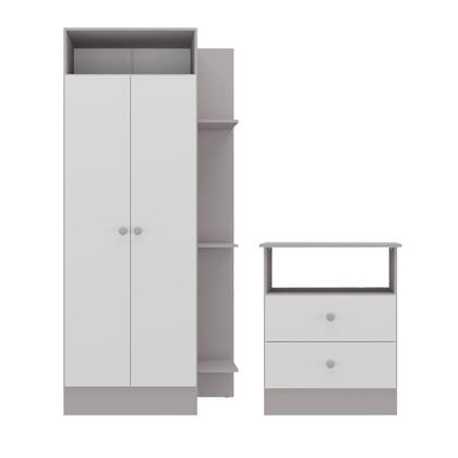 Imagem de Guarda-Roupas 2 Portas com Cômoda 2 Gavetas Multimóveis MP4264