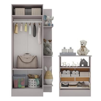 Imagem de Guarda-Roupas 2 Portas com Cômoda 2 Gavetas Multimóveis MP4264