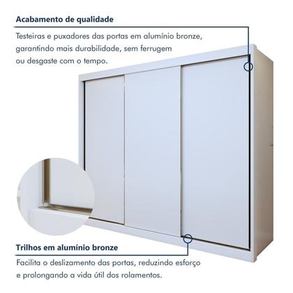 Imagem de Guarda-roupas 3 Portas de Correr 100% Mdf Monte Rei