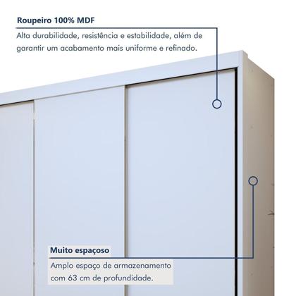 Imagem de Guarda-roupas 3 Portas de Correr 100% Mdf Monte Rei