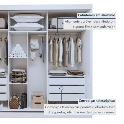 Imagem de Guarda-roupas 3 Portas de Correr 100% Mdf Monte Rei