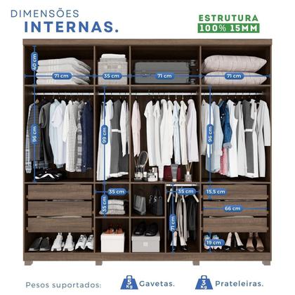 Imagem de Guarda-roupas 7 Portas 6 Gavetas com Pés Flórida