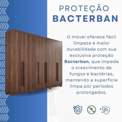 Imagem de Guarda-roupas 7 Portas 6 Gavetas com Pés Flórida