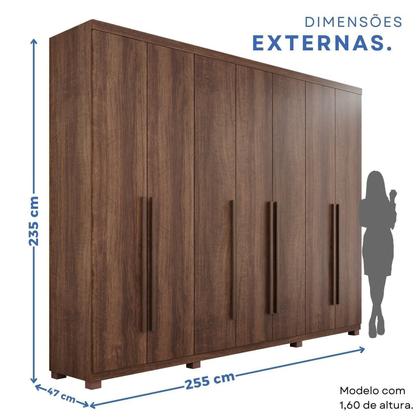 Imagem de Guarda-roupas 7 Portas 6 Gavetas com Pés Flórida