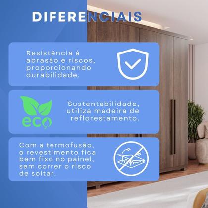 Imagem de Guarda-roupas 7 Portas 6 Gavetas com Pés Flórida