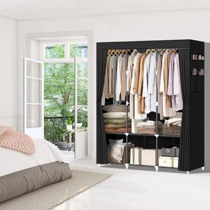 Imagem de Guarda Roupas Armário Dobrável Organizador Multiuso Preto
