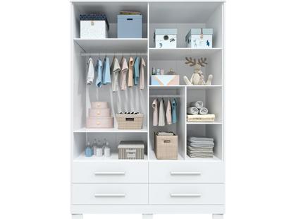 Imagem de Guarda Roupas Bebe Moveis Peroba Charlo Noah 04 portas MDF
