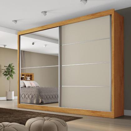 Imagem de Guarda Roupas Casal 2 Portas de Correr com Espelho 4 Gavetas Flex 100% MDF Austria