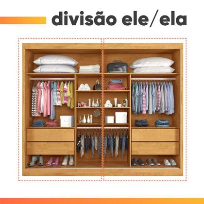 Imagem de Guarda Roupas Casal 2 Portas de Correr com Espelho 4 Gavetas Flex 100% MDF Austria
