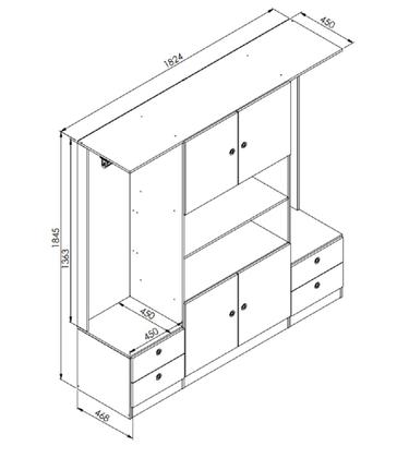 Imagem de Guarda-Roupas Casal 4 Portas, 4 Gavetas e 2 Cabideiros Closet Branco Art In Móveis