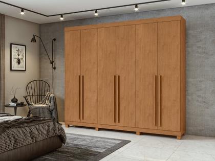 Imagem de Guarda-Roupas Casal Bertha 6 Portas 4 Gavetas sem Espelho com Pés - Lopas