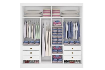 Imagem de Guarda Roupas Casal Cancun Ripado 2Pts 100% mdf D'Doro Móveis  - Branco