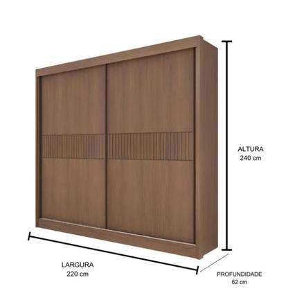 Imagem de Guarda Roupas Casal Cancun Ripado 2Pts 100% MDF DDoro Móveis