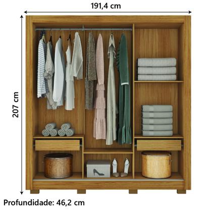 Guarda Roupas Casal com Espelho 3 Portas de Correr 2 Gavetas Vitória Buriti / Fendi Caemmum Imagem de Guarda Roupas Casal com Espelho 3 Portas de Correr 2 Gavetas Vitória Buriti / Fendi Caemmum