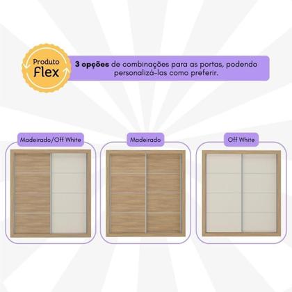 Imagem de Guarda-roupas Casal E Cabeceira Com 2 Mesas De Cabeceira Multimóveis Mp4337 Madeirado Madeirado