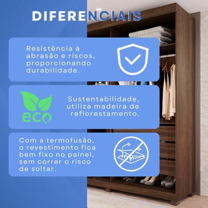 Imagem de Guarda-roupas Closet Casal 3 Gavetas com Pés Blumenau