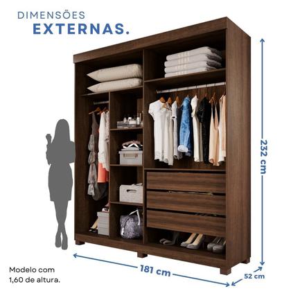 Imagem de Guarda-roupas Closet Casal 3 Gavetas com Pés Blumenau