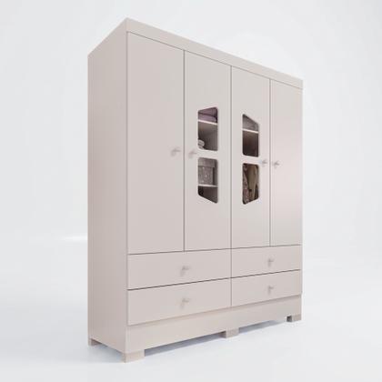 Imagem de Guarda Roupas Infantil Diamante New 100 MDF 4 Portas 4 Gavetas