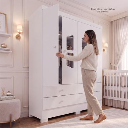 Imagem de Guarda Roupas Infantil Diamante New 100 MDF 4 Portas 4 Gavetas