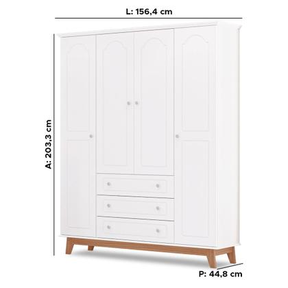 Imagem de Guarda Roupas Infantil Tuboarte Henry 4 portas e 3 gavetas 100% em MDF
