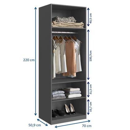 Imagem de Guarda Roupas Modulado 2 portas com Cabideiro 1001 FREE Be mobiliário