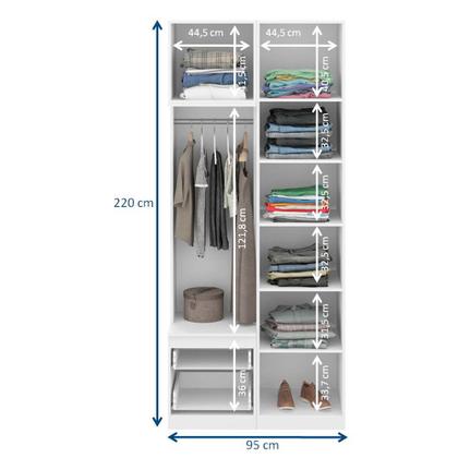 Imagem de Guarda Roupas Modulado com prateleiras e cabide FREE Be mobiliário