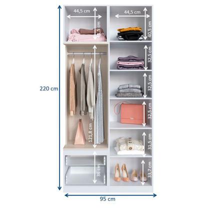 Imagem de Guarda Roupas Modulado com prateleiras e cabide FREE Be mobiliário
