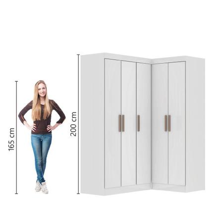 Imagem de Guarda Roupas Modulado De Canto Madrid Com 5 Portas Maxel Branco