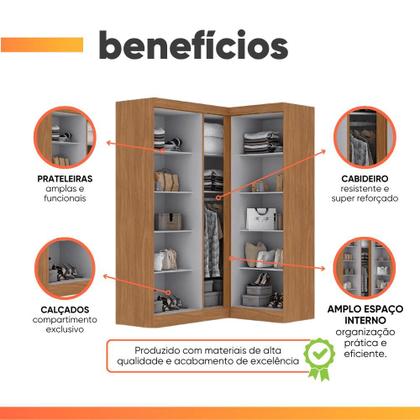 Imagem de Guarda Roupas Modulado de Canto Madrid com 5 Portas Maxel