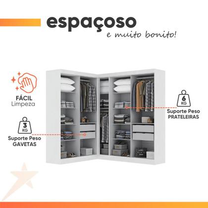 Imagem de Guarda Roupas Modulado de Canto Madrid com 9 Portas Maxel