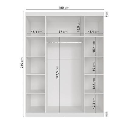 Imagem de Guarda Roupas Planejado com Espelho 4 Portas com Cabideiro Hera CabeCasa MadeiraOriginals Branco/Algodão/Cromado