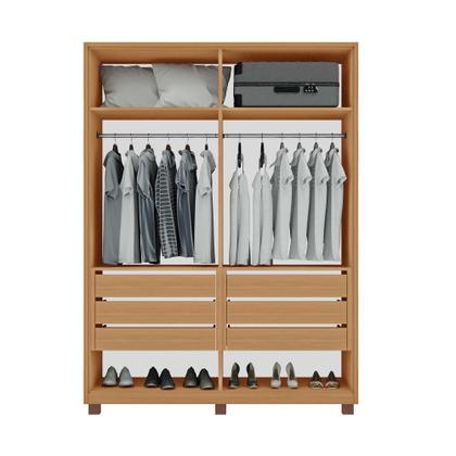 Imagem de Guarda-Roupas Reflecta 100% MDF Tuboarte 4 Portas 6 Gavetas c/ Kit de Espelhos e Pés