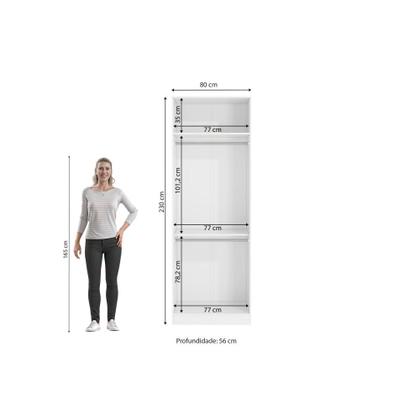 Imagem de Guarda-Roupas Sem Portas Closet 2 Cabideiros Kappesberg Adapt Branco 80cm