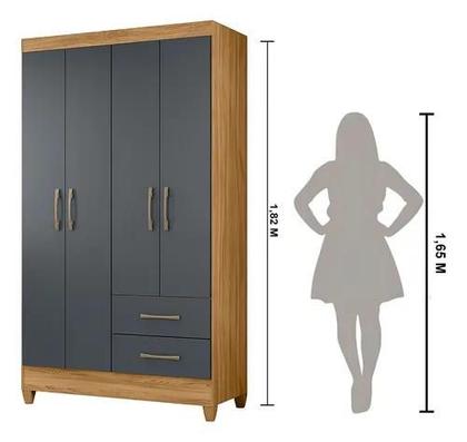 Imagem de Guarda Roupas Solteiro Com 4 Portas Chile - 4 Cores