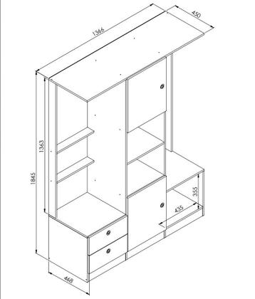 Imagem de Guarda Roupas Solteiro Com Espelho 2 Portas E 2 Gavetas Closet Branco
