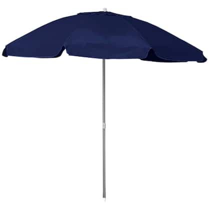 Imagem de Guarda Sol Bagum Alumínio 2,4m Articulável Praia Piscina Camping Azul Marinho - Belfix