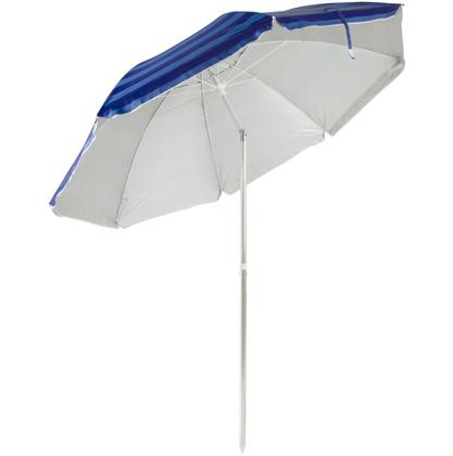 Imagem de Guarda-Sol FPS 100 2,40M Grande + 2 Cadeiras de Praia Alta Lazy em Alumínio Azul Marinho