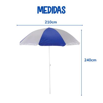 Imagem de Guarda Sol Listrado 2,4m NO2Problems  Proteção, Conforto e Praticidade