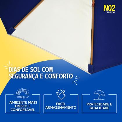 Imagem de Guarda Sol Listrado 2,4m NO2Problems  Proteção, Conforto e Praticidade